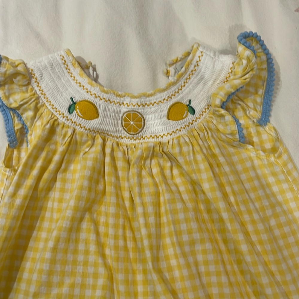 Lemons Smocked Bishop Dress